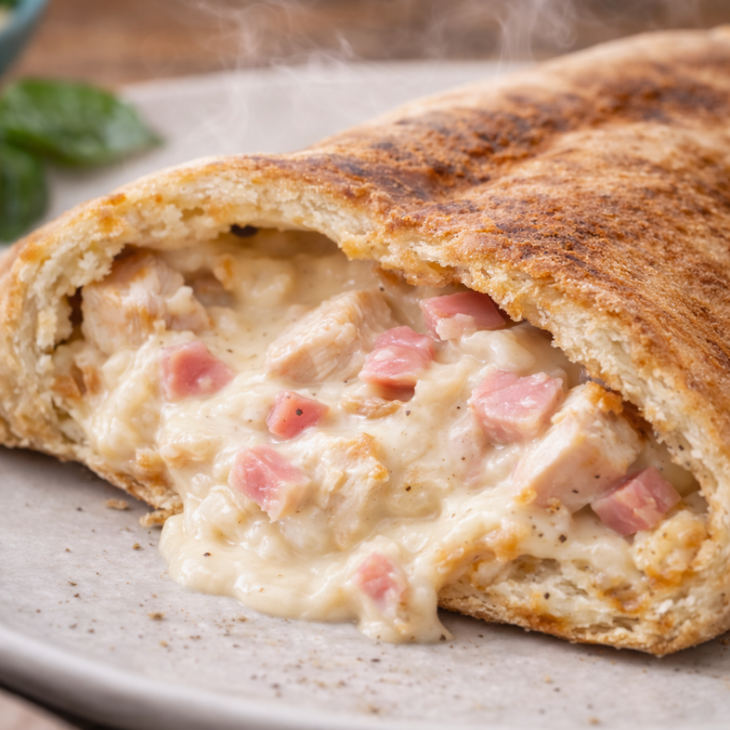 SRSLY high-protein Pizza Bake as an alternative to a calzone or bakery pasty