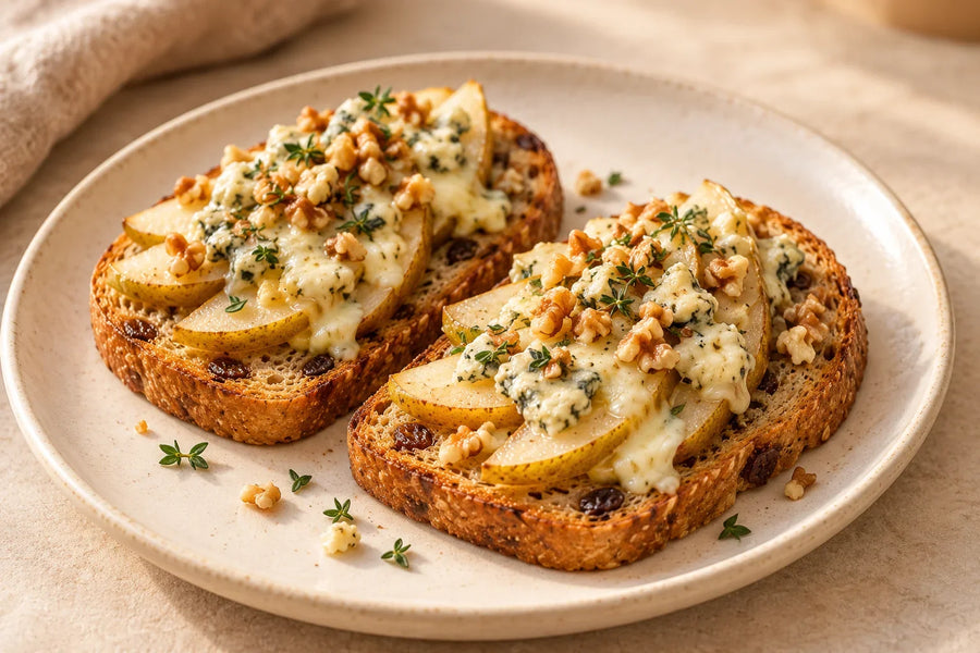 Pear, Stilton & Walnut Fruit Bread Melts