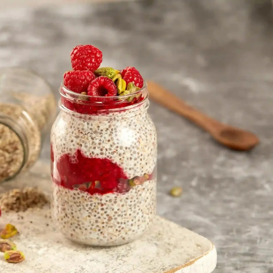 Raspberry & Pistachio Overnight Noats