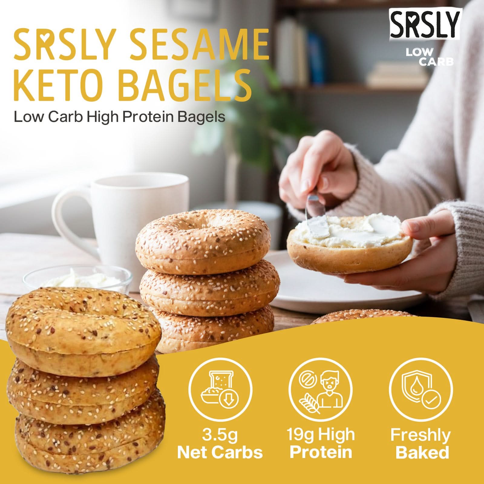 Sesame Bagels Sliced x 2