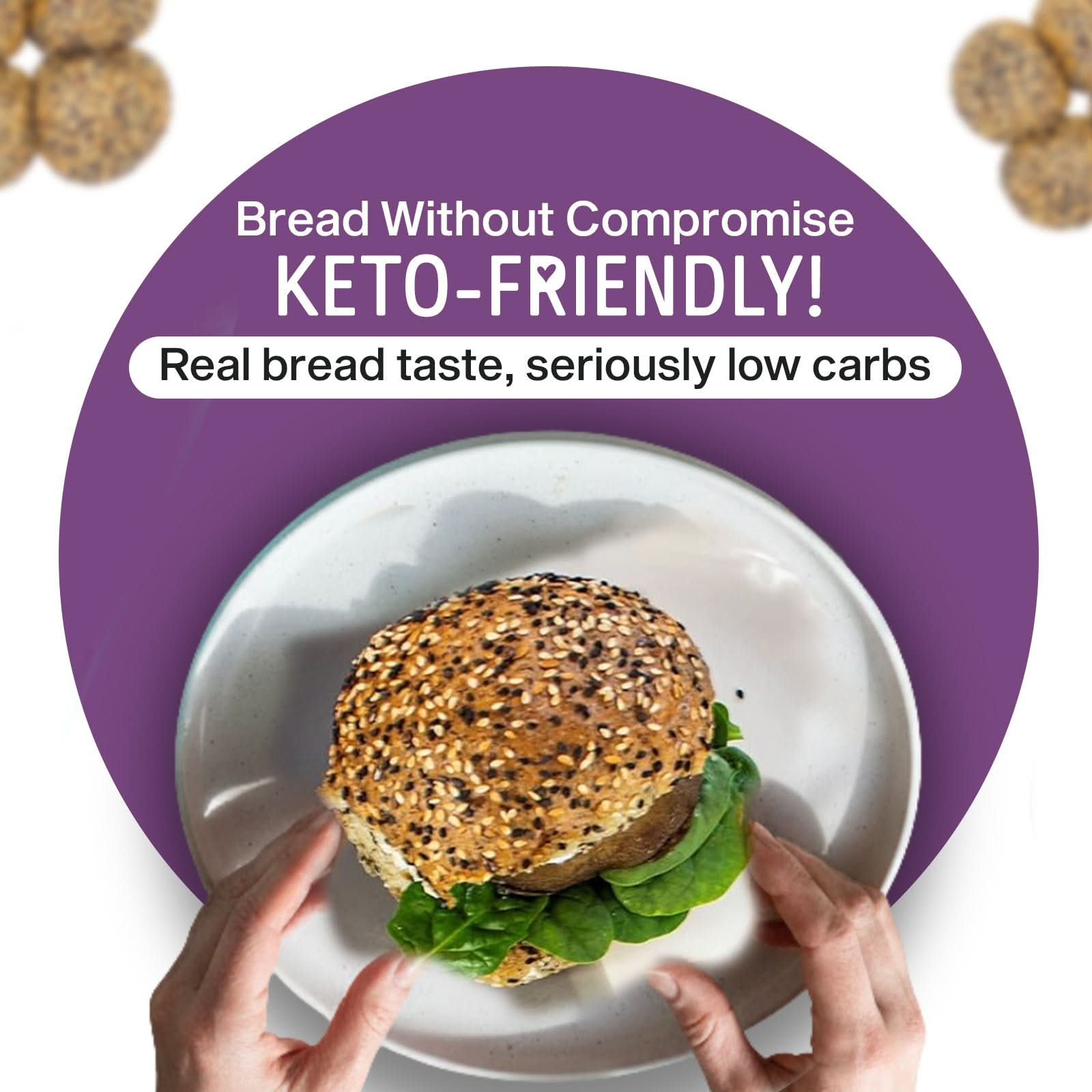 Seeded Artisan Bread Rolls x 4