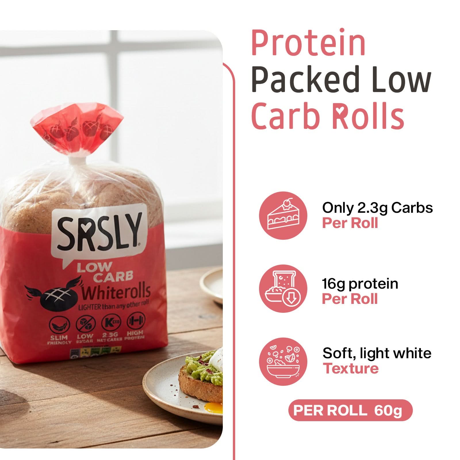 White Hot Dog Rolls x 4