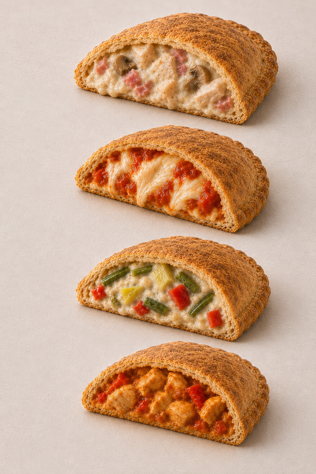 Four flavours in the SRSLY high-protein Pizza Bake range