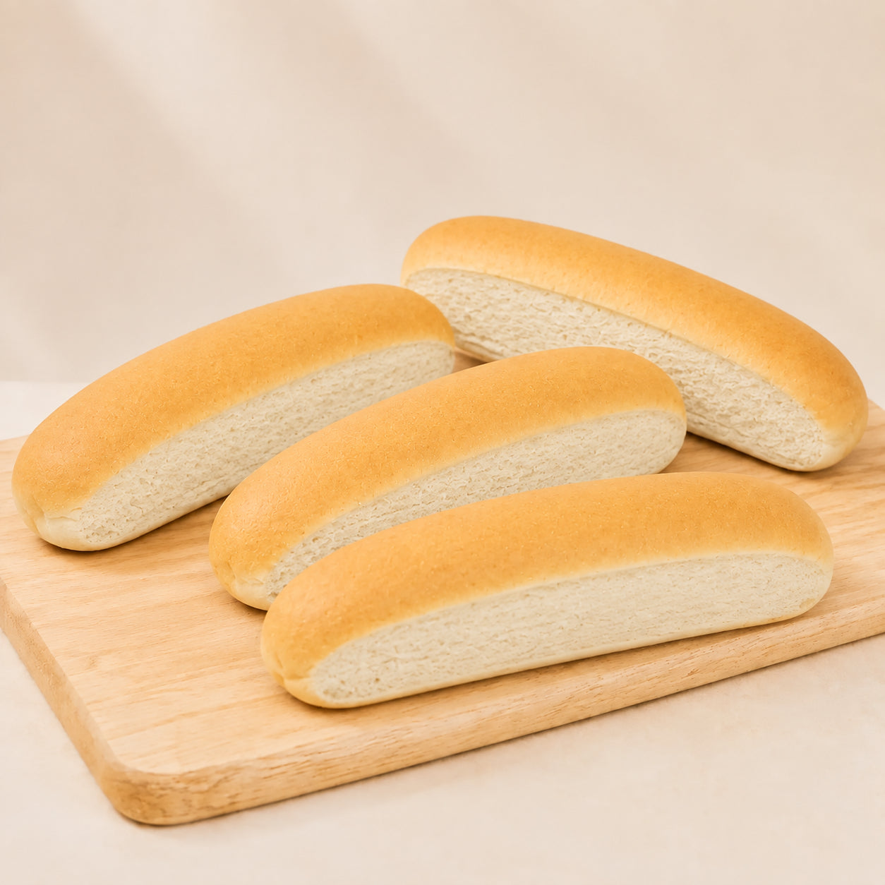 White Hot Dog Rolls x 4