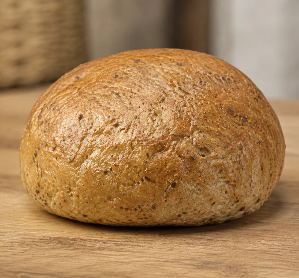 Whole SRSLY low carb bread roll showing its naturally baked crust