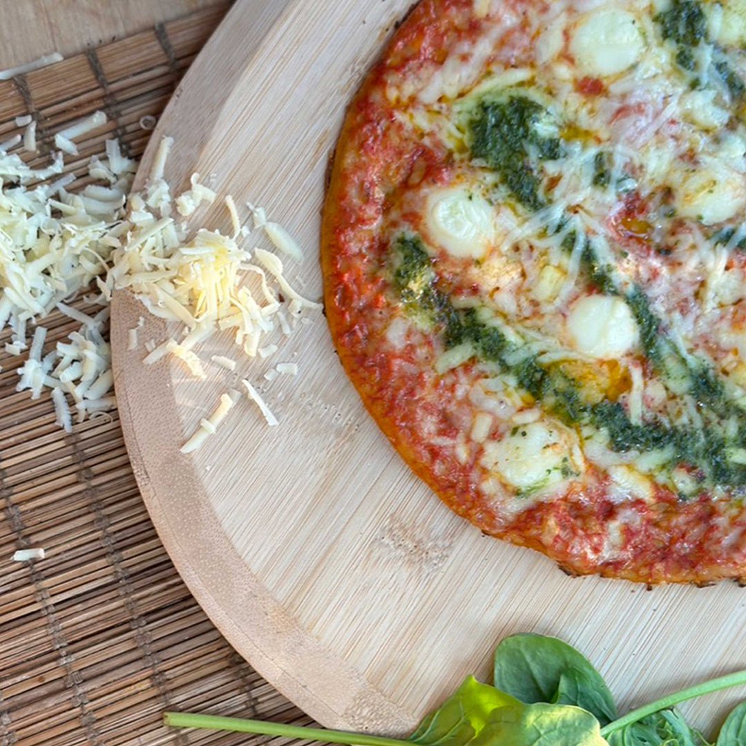 SRSLY Low Carb Three Cheese & Pesto Pizza - SRSLYLowCarb