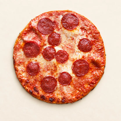 SRSLY Pepperoni Pizza on a warm cream background