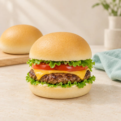 Burger served in a pale SRSLY low carb white roll