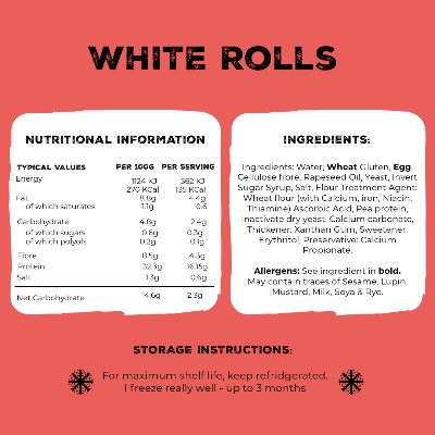 White Soft Bread Rolls x 4